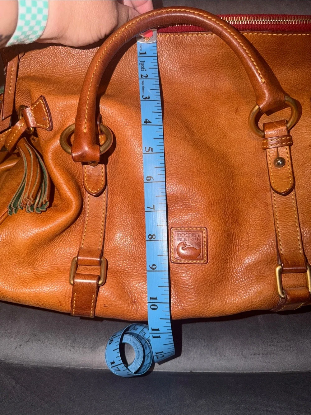 Dooney & Bourke Large Natural Florentine Satchel with crossbody strap